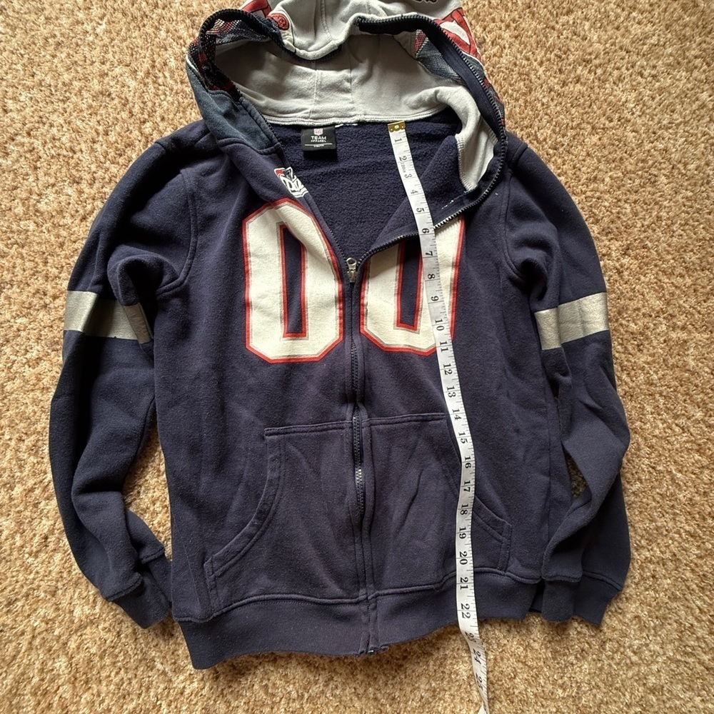 New England Patriots Hoodie Youth large (no tags) NFL Full Zip Helmet Mask - Picture 3 of 5